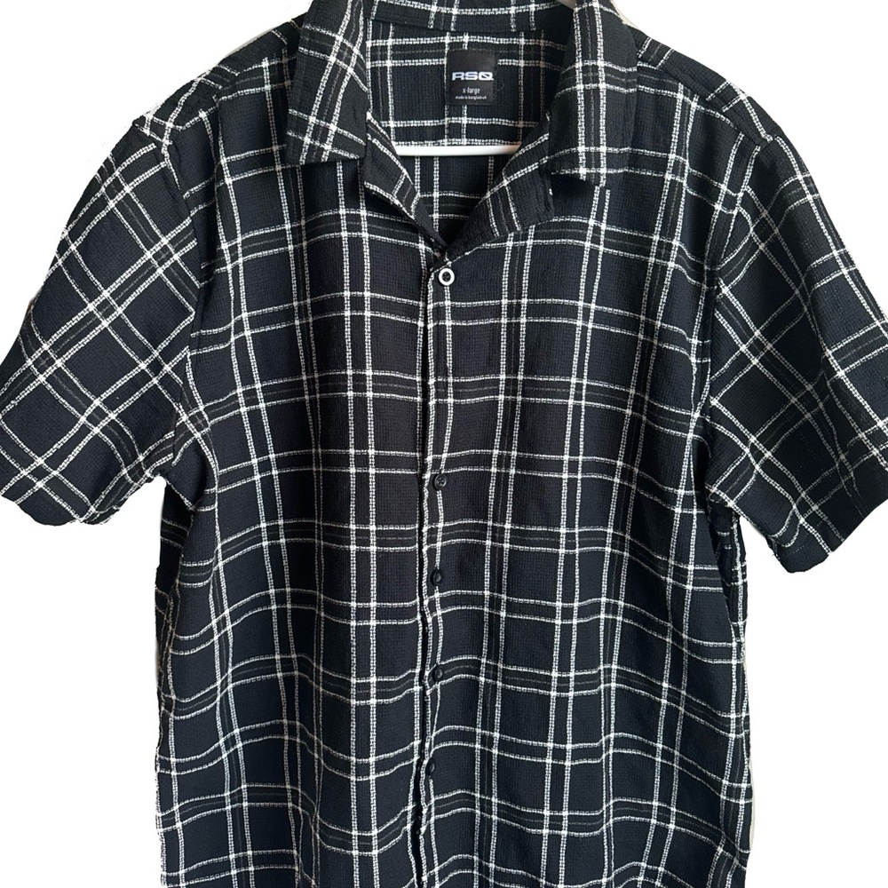 Men’s Tilly’s RSQ Texture Plaid Button-up Shirt (XL)